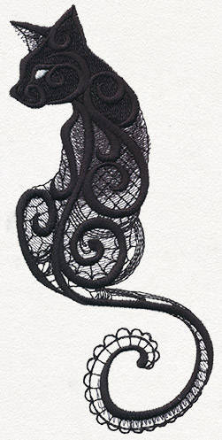 Swirling Cat Bag, Cat Messenger Bag, Cat Canvas Bag, Dark Creatures - Cat Embroidered Canvas Messenger Bag