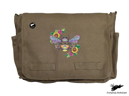 Save the Bees Embroidered Messenger Bag