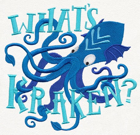 Octopus Messenger Bag, Kraken Messenger Bag, What's Kraken? Embroidered Canvas Messenger Bag Style 1