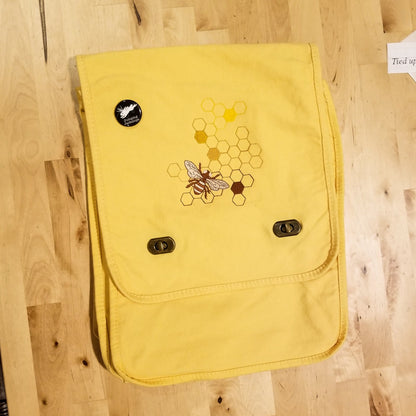 Sweet as Honey Bee Embroidered Canvas Field Bag