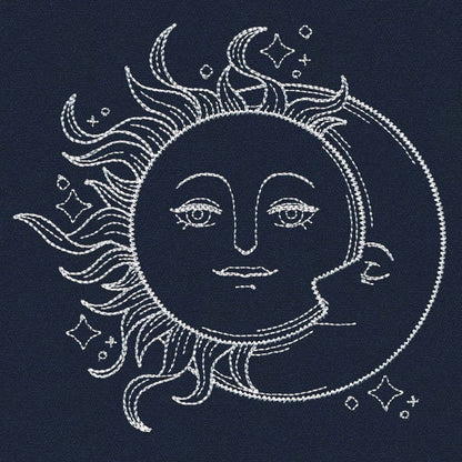 Vintage Celestial - Sun and Moon Embroidered Canvas Field Bag
