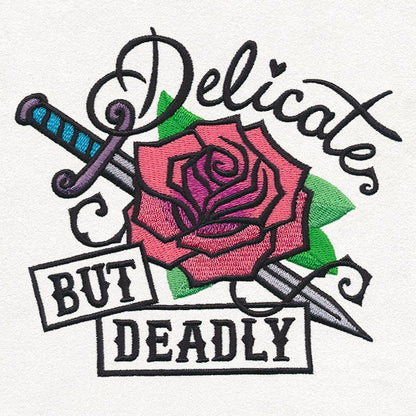 Femme Fatale - Delicate but Deadly Embroidered Canvas Tech, Tablet, iPad, Kindle, Fire, Camera Bag