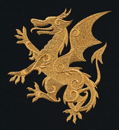 Gilded Heraldry - Dragon Embroidered Canvas Field Bag