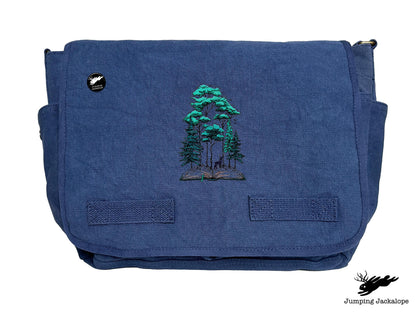 Woodland Storytime Book Embroidered Classic Canvas Messenger Bag