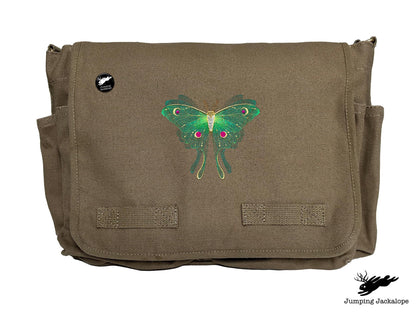 Sheer Illusions Luna Moth Embroidered Messenger Bag
