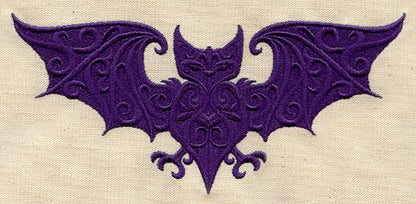 Baroque Bat Embroidered Canvas Field Bag
