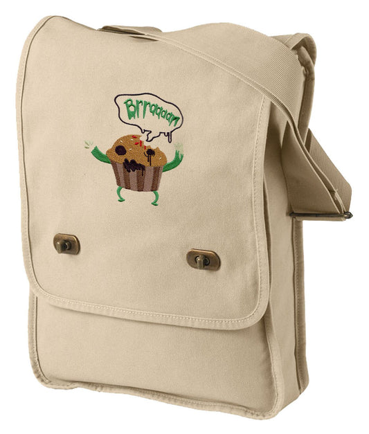 Zombie Muffin Embroidered Canvas Field Bag
