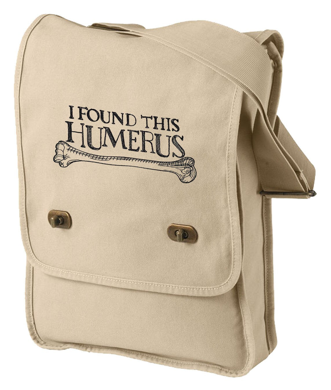 I Found This Humerus Embroidered Canvas Field Bag