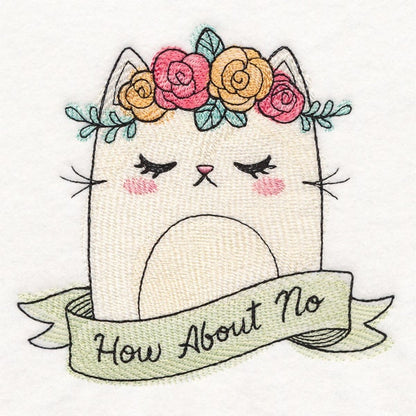 How About No, Cat Bag, Cat Embroidered Canvas Tech, Tablet, iPad, Kindle, Fire, Camera Bag