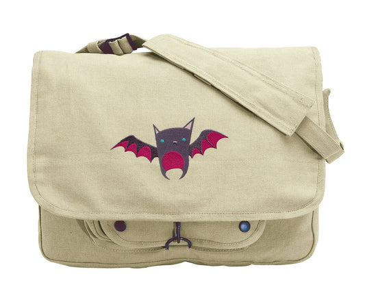 Baby Bat Embroidered Canvas Messenger Bag