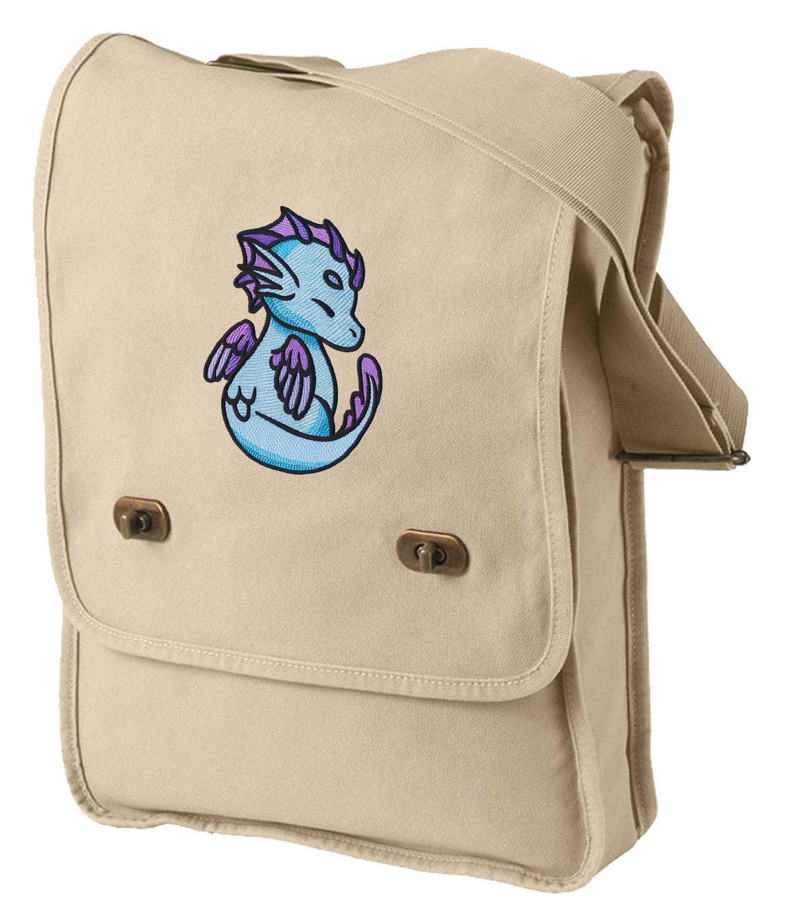 Charmed Creatures - Sea Dragon Embroidered Canvas Field Bag