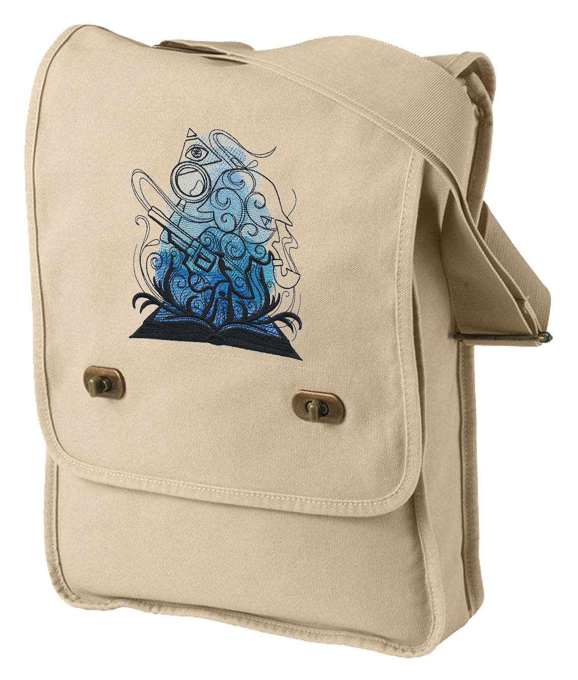 Literary History - Mystery Embroidered Canvas Field Bag