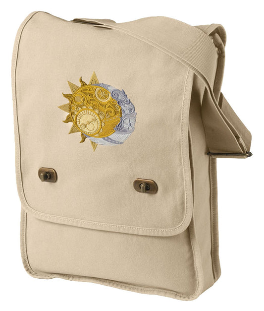 Clockwork Heavens Embroidered Canvas Field Bag