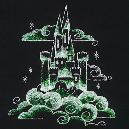 Dreamscape Glow - Sky Castle Embroidered Canvas Messenger Bag