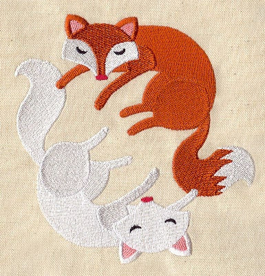 Infinite Foxes Embroidered Canvas Field Bag
