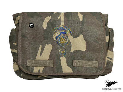 From the Sun to the Moon Celestial Dragon Embroidered Classic Canvas Messenger Bag
