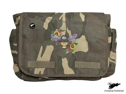 Save the Bees Embroidered Messenger Bag