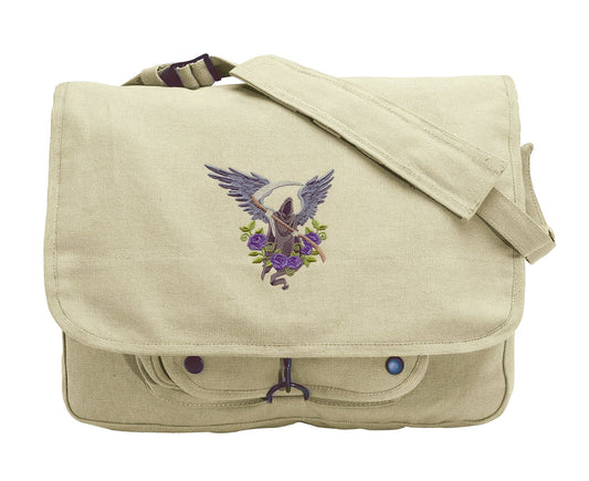 Angel of Death Embroidered Canvas Messenger Bag