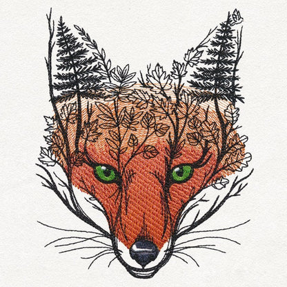 Autumn Fox Embroidered Canvas Field Bag
