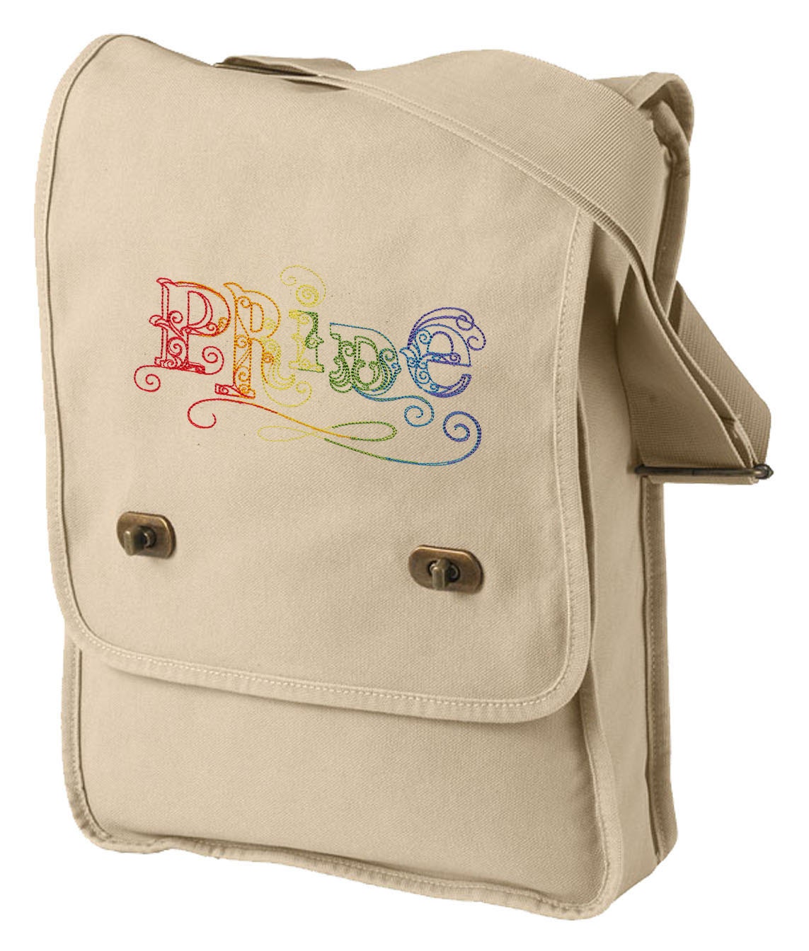 PRIDE Embroidered Canvas Field Bag