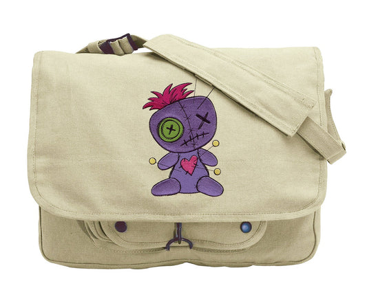 Voodoo Doll Embroidered Canvas Messenger Bag