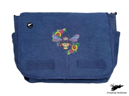 Save the Bees Embroidered Messenger Bag
