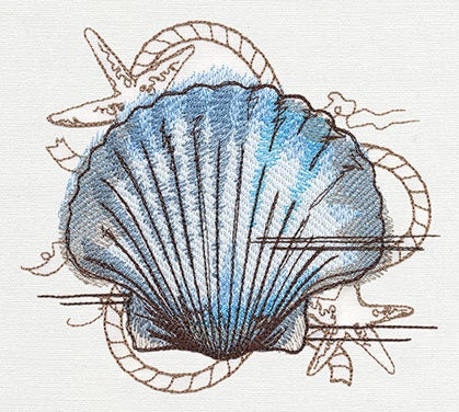 Nauticus - Seashell Embroidered Canvas Messenger Bag