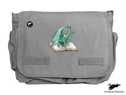 Novel Fantasy Dragon Embroidered Classic Canvas Messenger Bag