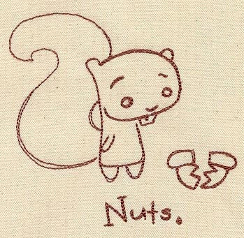Nuts Embroidered Canvas Messenger Bag