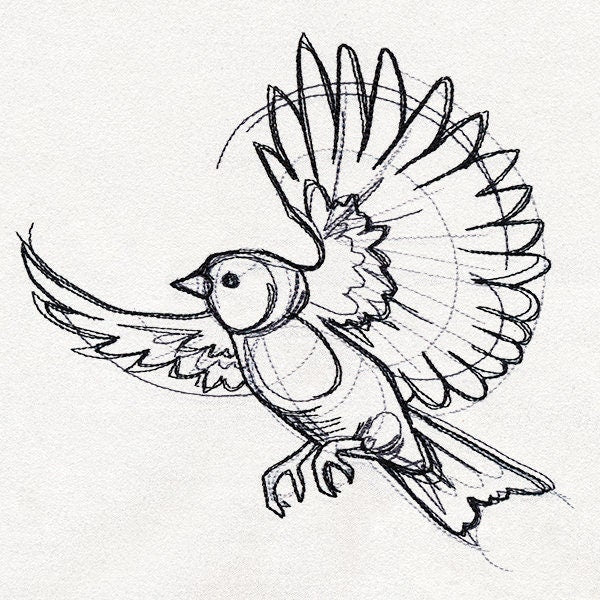 Sketchwork - Bird Embroidered Canvas Messenger Bag