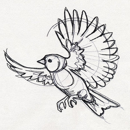 Sketchwork - Bird Embroidered Canvas Messenger Bag