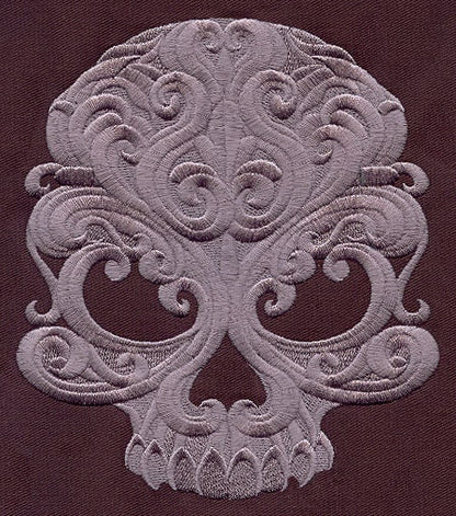 Baroque Punk Skull Embroidered Canvas Messenger Bag