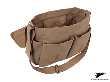 Woodland Storytime Book Embroidered Classic Canvas Messenger Bag