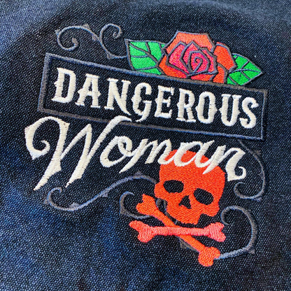 Femme Fatale - Dangerous Woman Embroidered Canvas Messenger Bag
