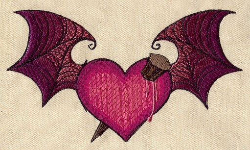 Staked Heart Embroidered Canvas Field Bag