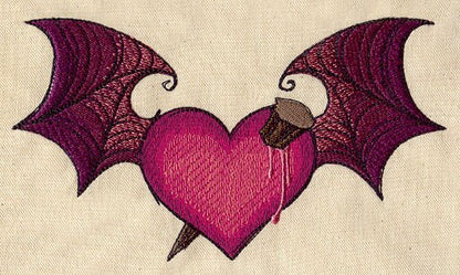Staked Heart Embroidered Canvas Field Bag