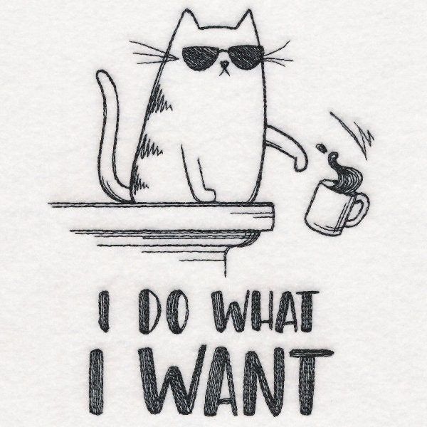 I Do What I Want, Cat Bag, Cat Embroidered Canvas Tech, Tablet, iPad, Kindle, Fire, Camera Bag