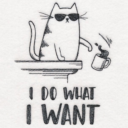 I Do What I Want, Cat Bag, Cat Embroidered Canvas Tech, Tablet, iPad, Kindle, Fire, Camera Bag