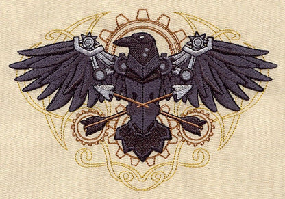 Western Steampunk - Raven Embroidered Canvas Messenger Bag
