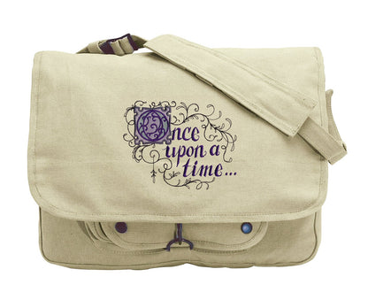 Once Upon A Time Messenger Bag,  Embroidered Canvas Messenger Bag