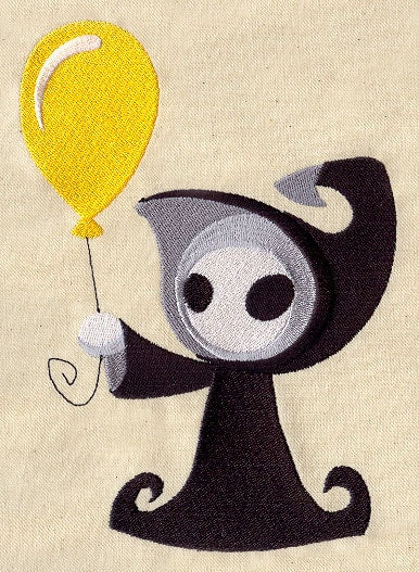 Death with a Balloon Funny Embroidered Canvas Field Bag