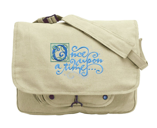 Once Upon a Time Embroidered Canvas Messenger Bag