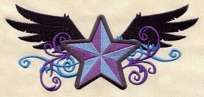 Rock Star With Wings Embroidered Canvas Field Bag