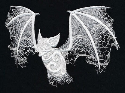 Ghost Baroque - Bat Embroidered Canvas Messenger Bag, Bat Bag, Bat Messenger Bag