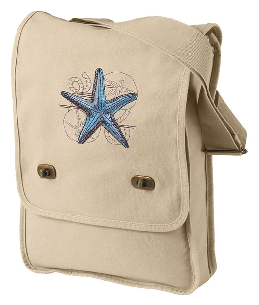 Nauticus Starfish Embroidered Canvas Field Bag
