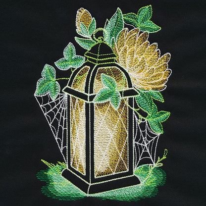 Lantern Bag, Lantern Summer Messenger Bag, Enchanted Garden - Lantern Embroidered Canvas Cotton Messenger Bag Style 1