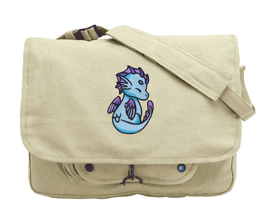Charmed Creatures - Sea Dragon Embroidered Canvas Messenger Bag