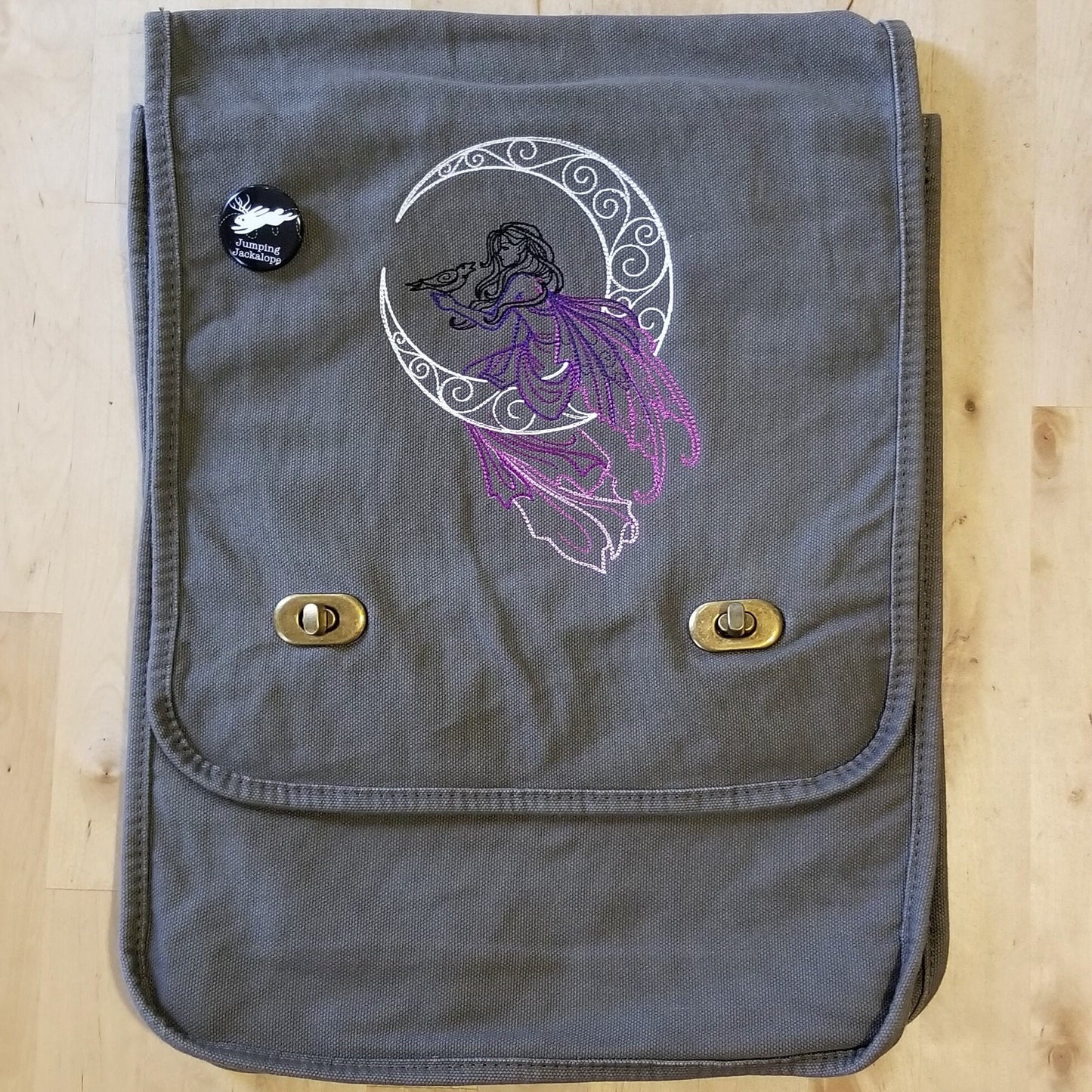 Lunar Fae Embroidered Canvas Field Bag