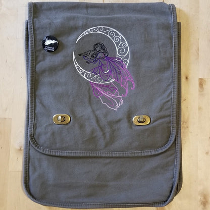 Lunar Fae Embroidered Canvas Field Bag