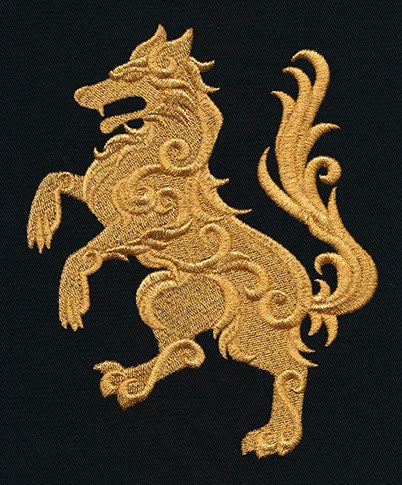 Gilded Heralrdy - Wolf Embroidered Canvas Field Bag